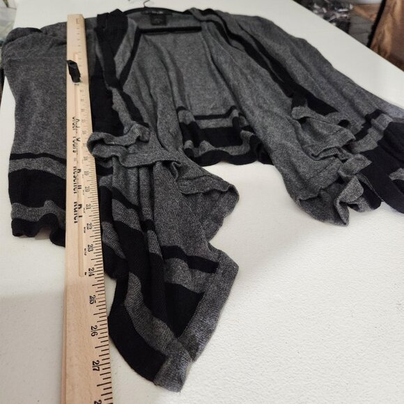 United States Cardigan Sweater Womens XL Gray Black Waterfall Striped Knit - Picture 5 of 10
